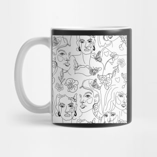 Minimalist Woman Line Illustration Mug